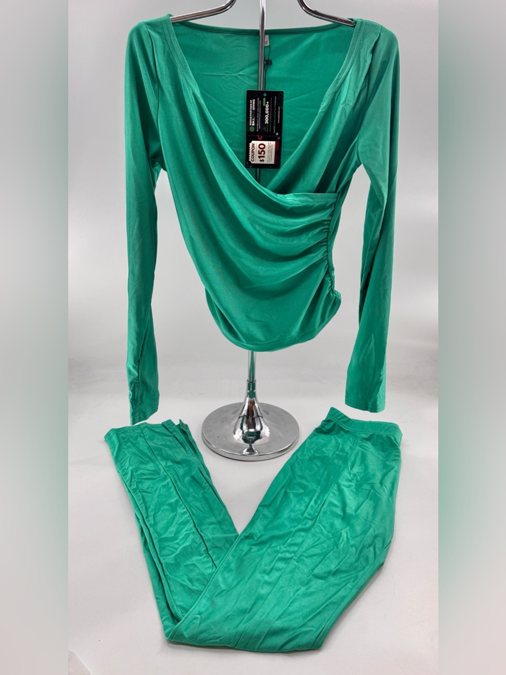 Matching Set W/ Ruched Top & High Waisted Flare Pants NEW Size M Loungewear